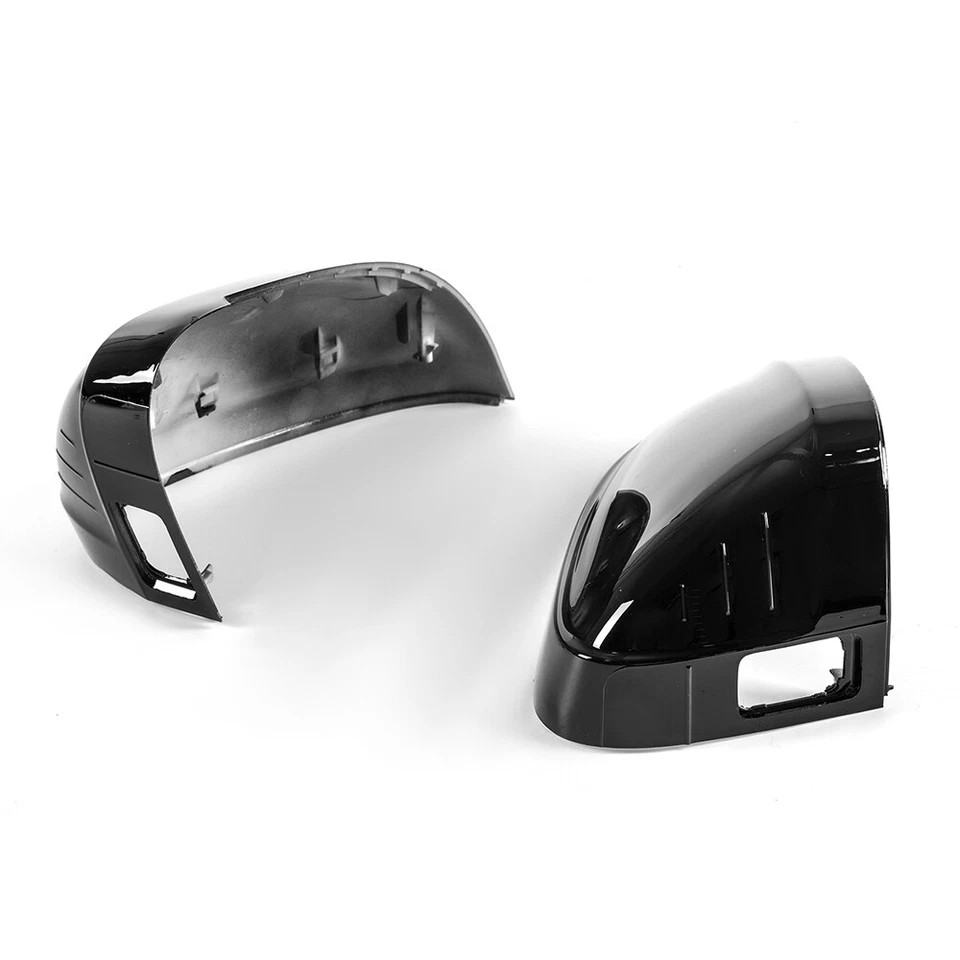 2PCS Black Mirror Cover Caps Fit Audi A4 B9 S4 A5 S5 RS5 2016+ W/ Lane Assist