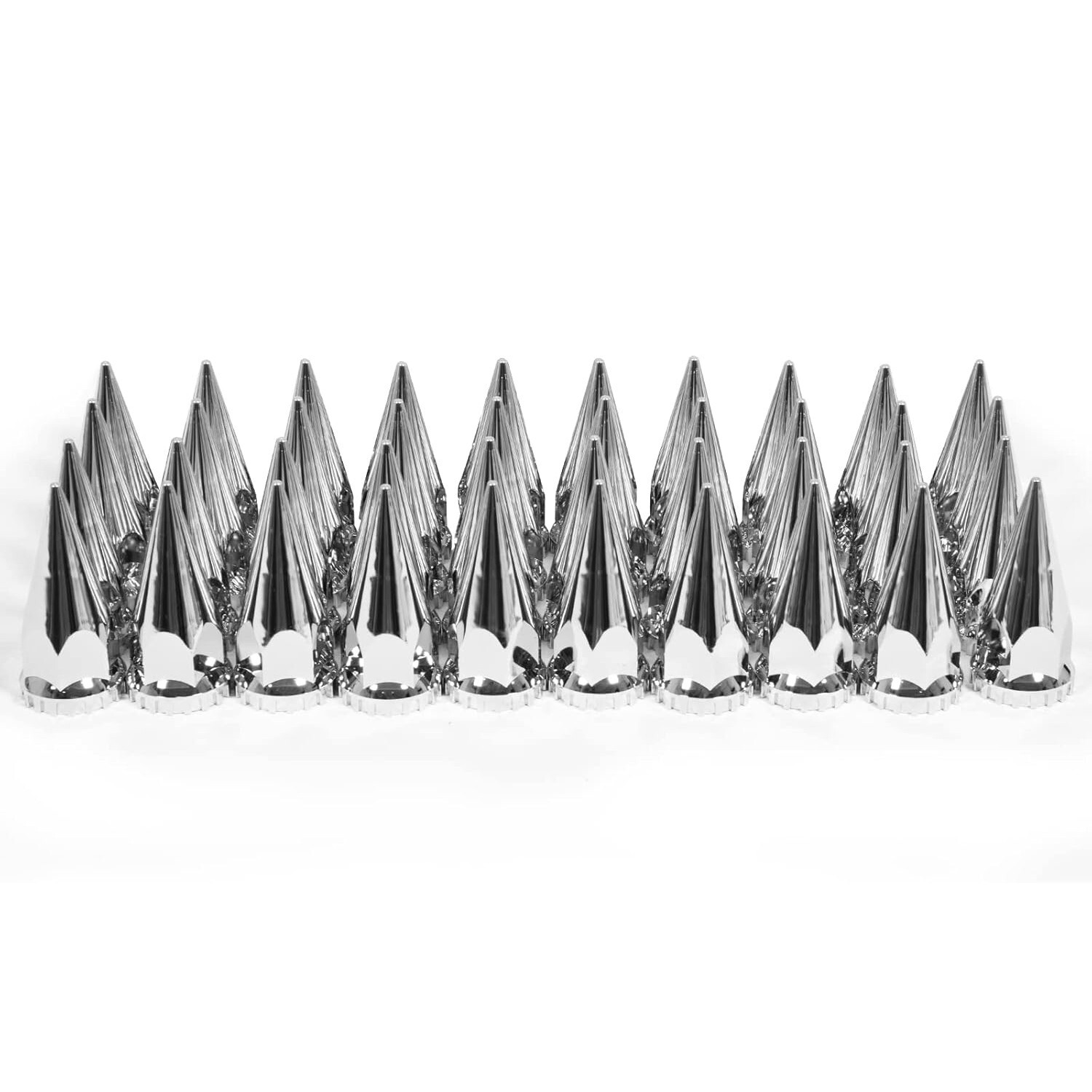 33mm*4-3/4″ Chrome ABS Plastic Screw-on Spiked Lug Nut Covers (Pack of 40)