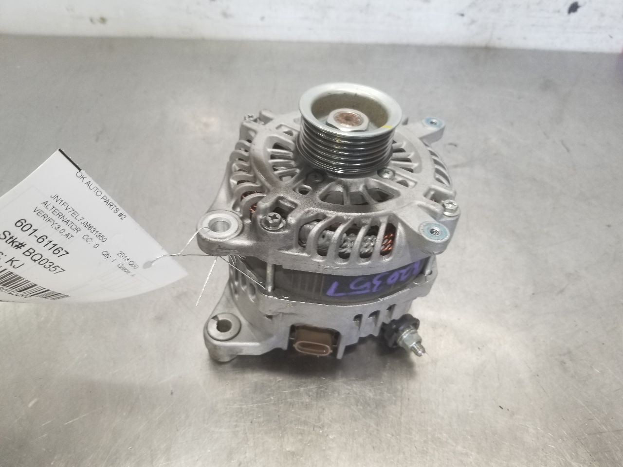 18 INFINITI Q60 RED SPORT ALTERNATOR 3.0L ENGINE 231004HK1A