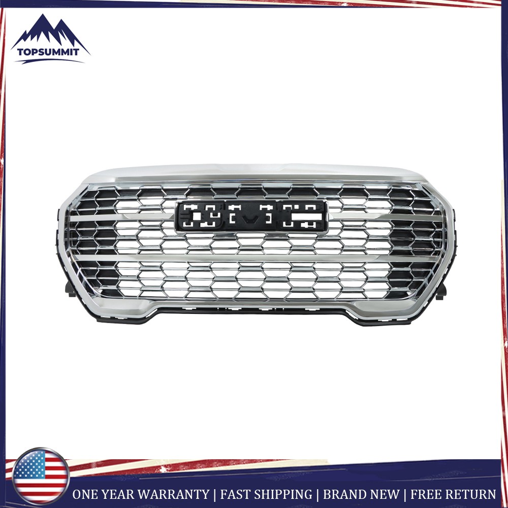 For GMC Terrain 2022-2023 Front Bumper Upper Grille Chrome Without Camera Hole