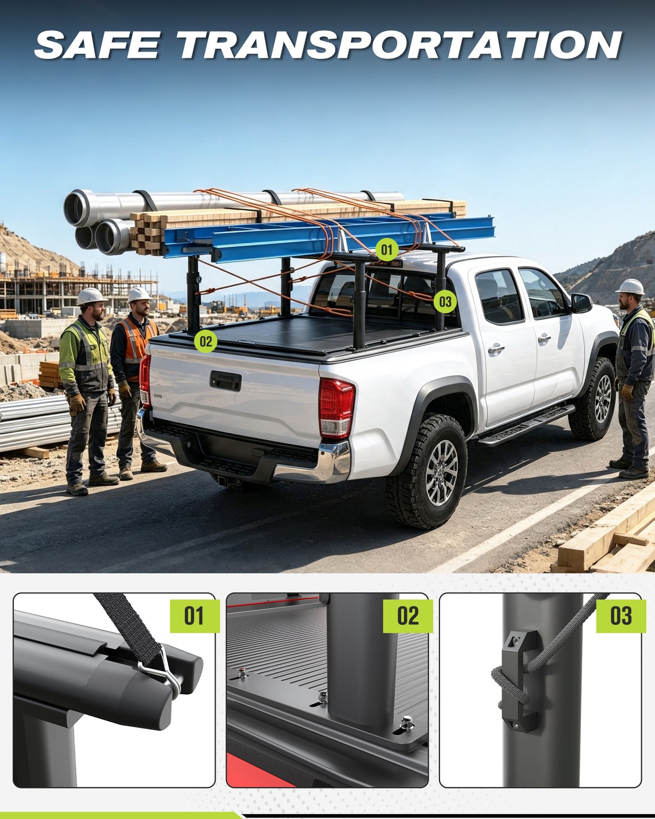 T-Slot Tonneau Bed Rack Base Adjustable For Tacoma Gladiator Colorado Ranger