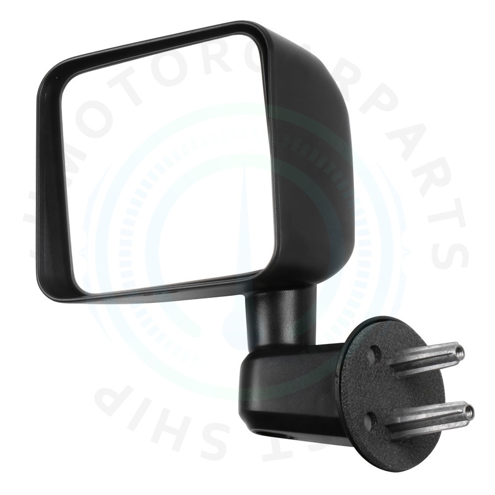 Front Left Side Mirror Manual Fold Black Smooth For 2007-17 Jeep Wrangler