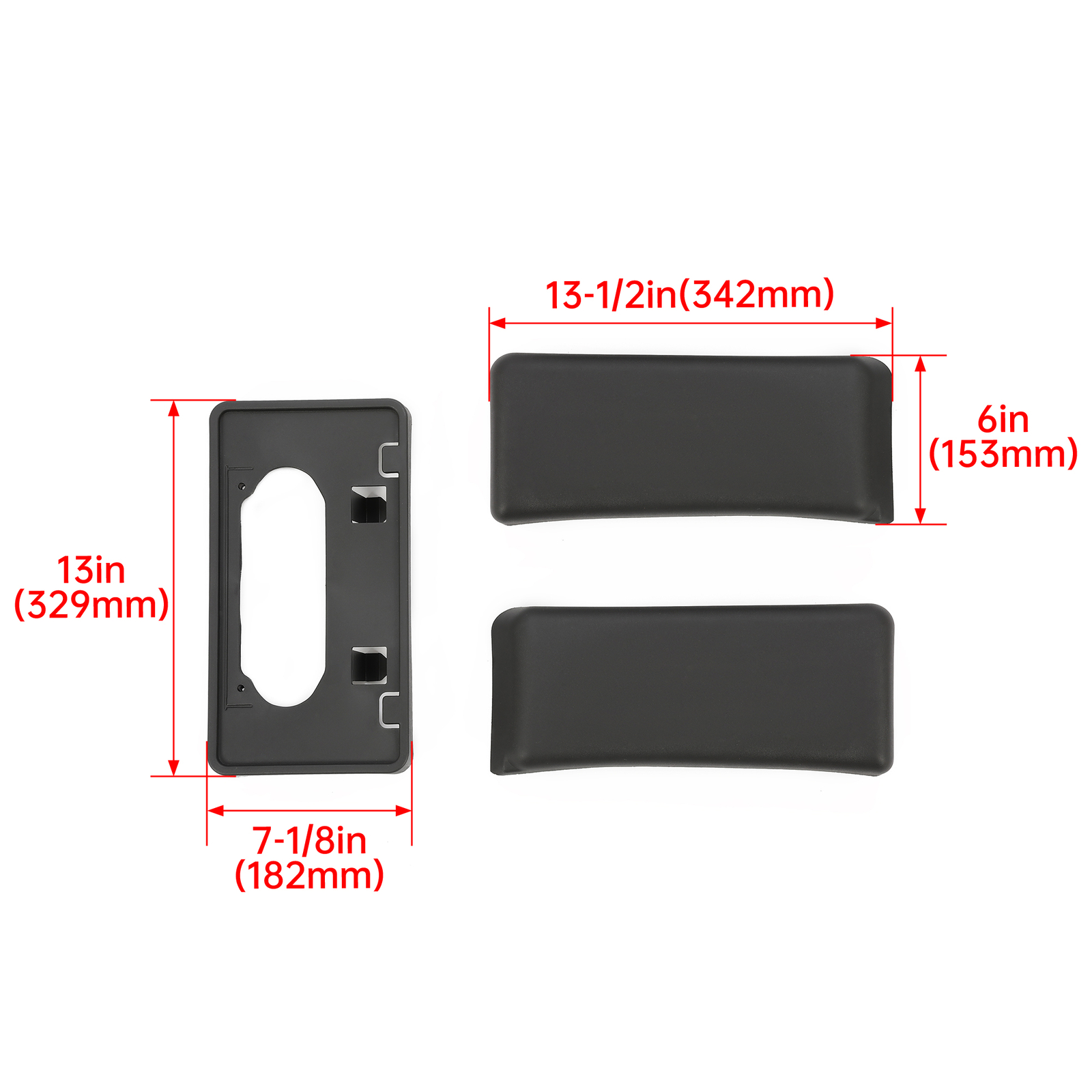 Front Bumper License Plate Bracket Guards Pads Cap Fit For Ford F-150 2009-2014