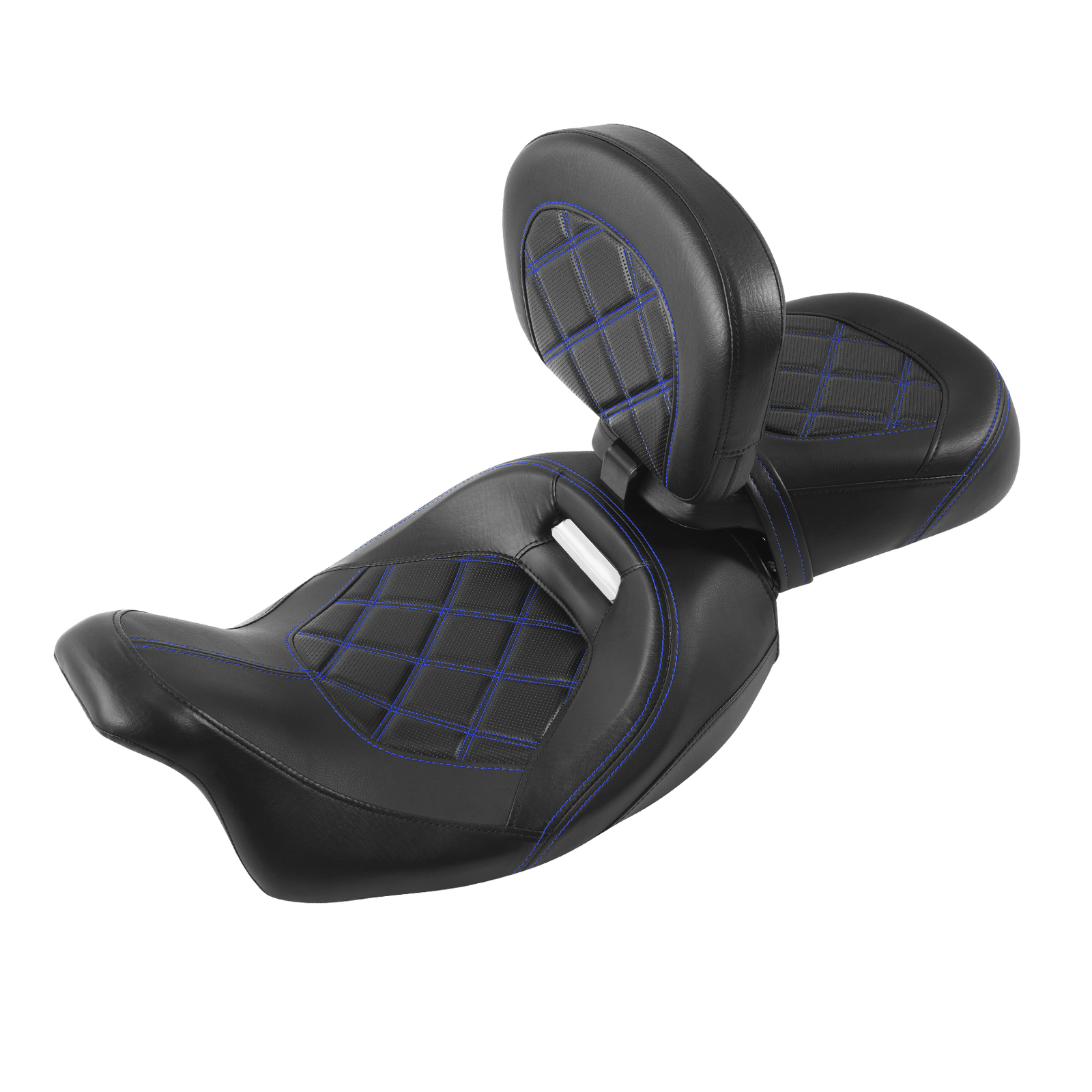 Low-Profile 2 Piece Seat & Rider Backrest Pad Fit For Harley Touring 2009-2023