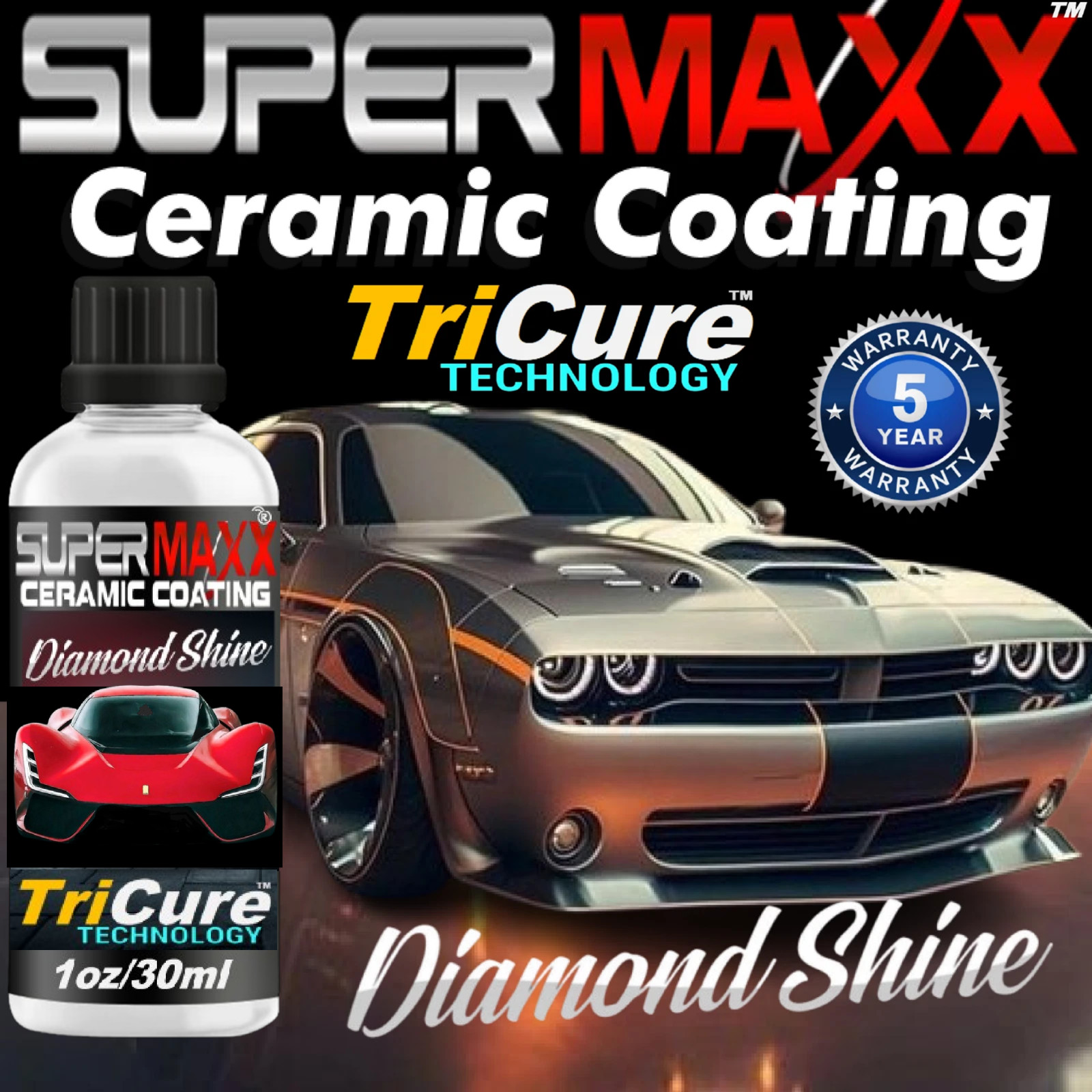 CERAMIC PRO GRADE CAR COATING “5 YEAR “TRICURE “ADVANCED” PAINT PROTECTION “KIT”