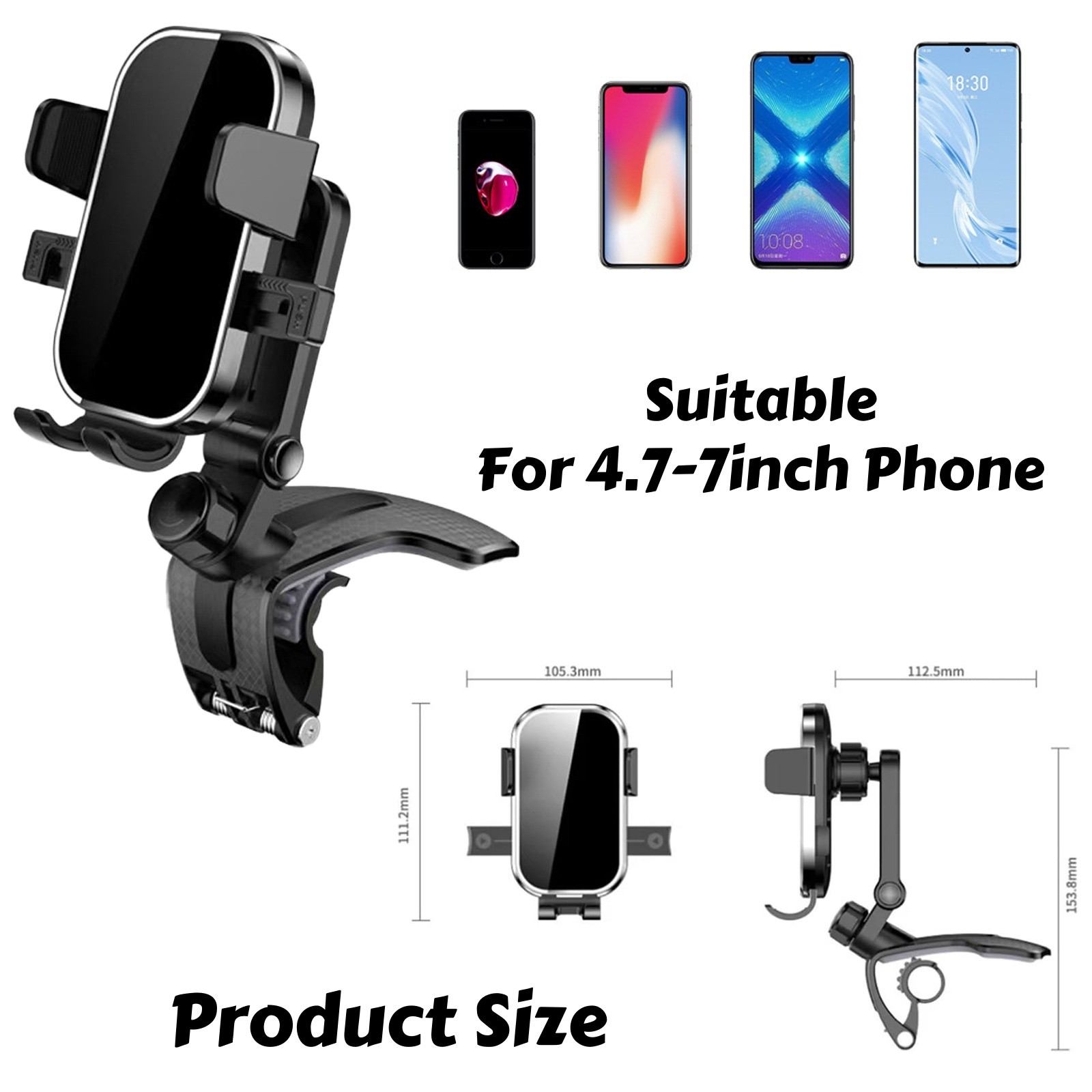 Universal 360° Car Phone Mount Dashboard Holder For Cell Phone Samsung iPhone
