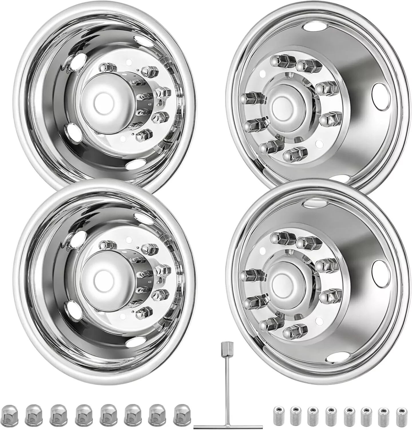 19.5″ 2005-2021 Ford F450/F550 Wheel Simulators Stainless Steel Dually Rim Cover