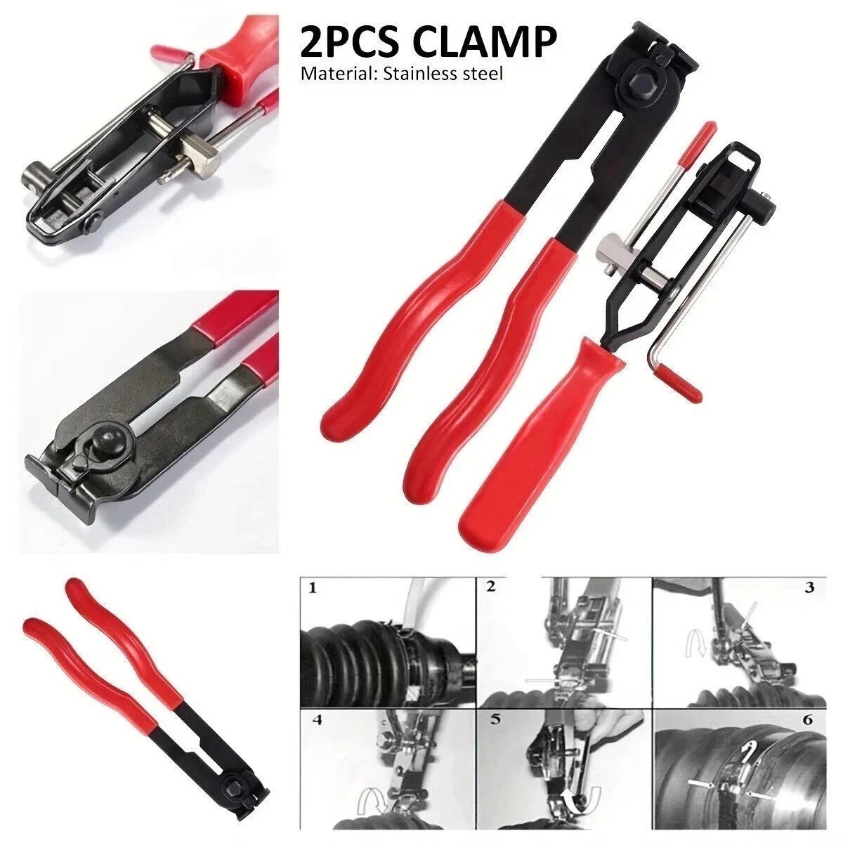 20Pcs CV Joint Boot Clamp Pliers with CV Boot Clamps Kit Ear Type Banding Tool