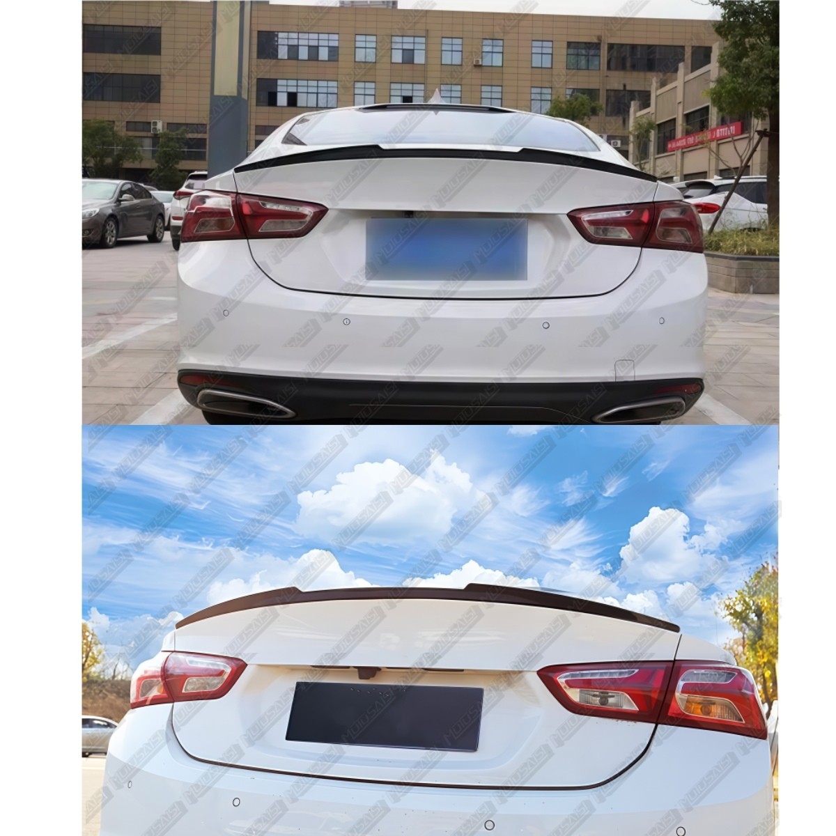 For 2016-24 Chevrolet Chevy Malibu High Kick Rear Trunk Spoiler Wing Gloss Black