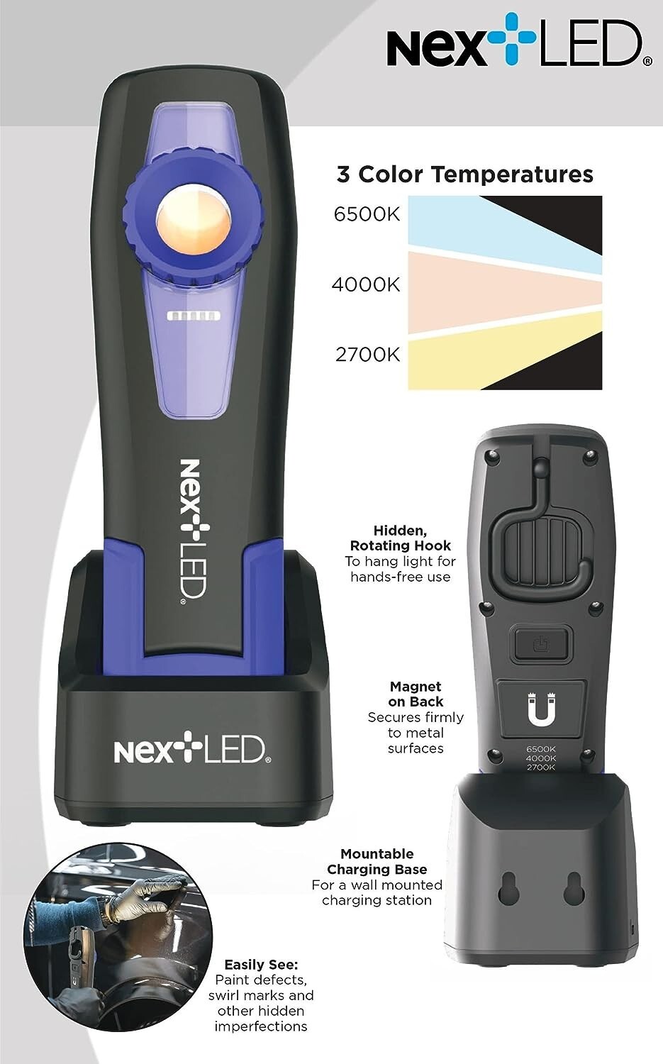 Professional CRI 97+ 3 Temperature Rechargeable Color Matching Light, NextLED