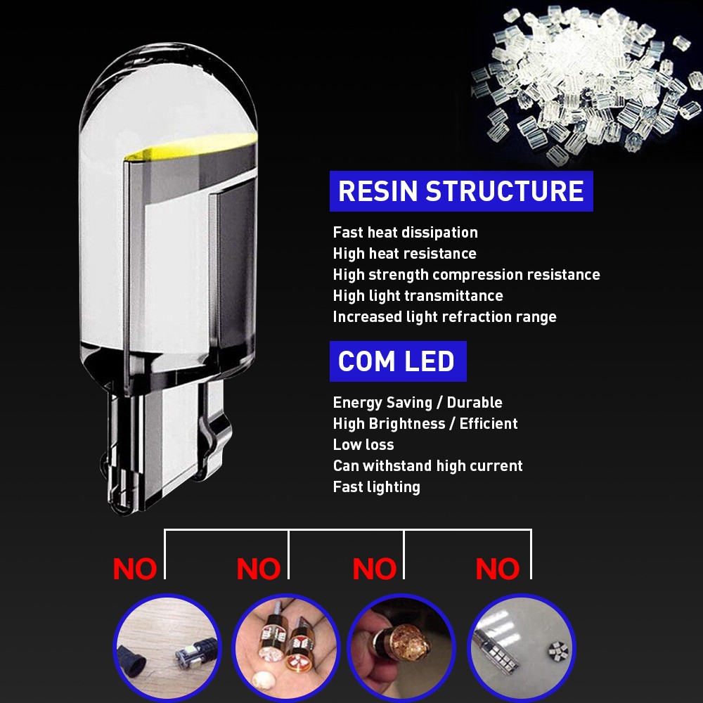 30x LED License Plate Interior Light Bulb T10 194 168 W5W 2825 White 6000K