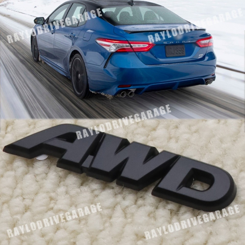 Rear Tailgate Matte Black AWD Overlay Emblem Badge Letter For Avalon Camry Rav4