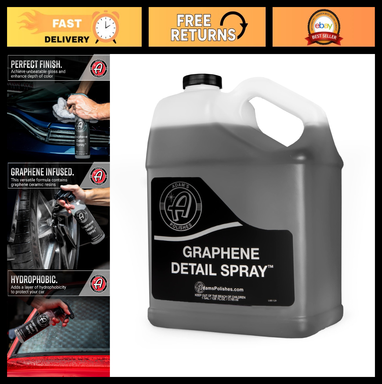 Graphene Detail Spray Gallon – Waterless Car Detailing, Extend Wax & Sealant Pro