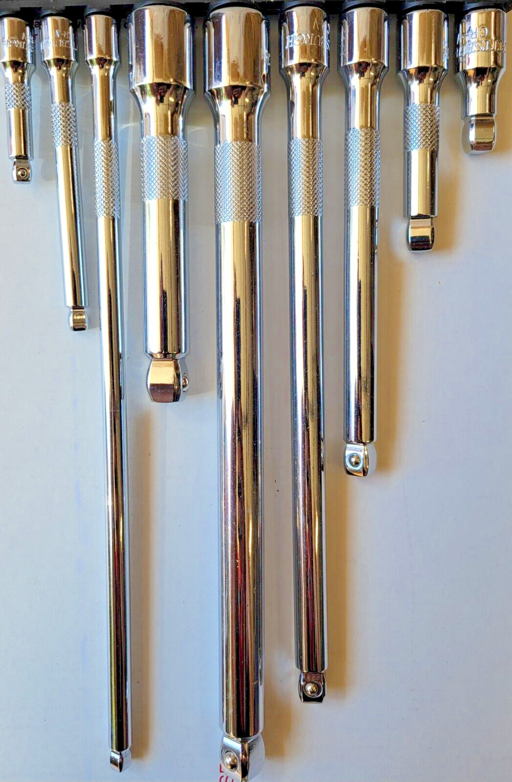 9PC Drive Car Wobble Socket Extension Bar Hand Tool Set Kit Box 1/4″ 3/8″ 1/2″