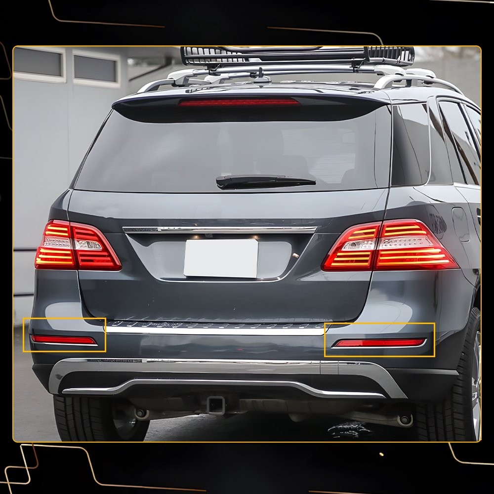 Bumper Reflector 1668200174 TWO Custom Rear For Mercedes Benz W166 ML350 2012-15