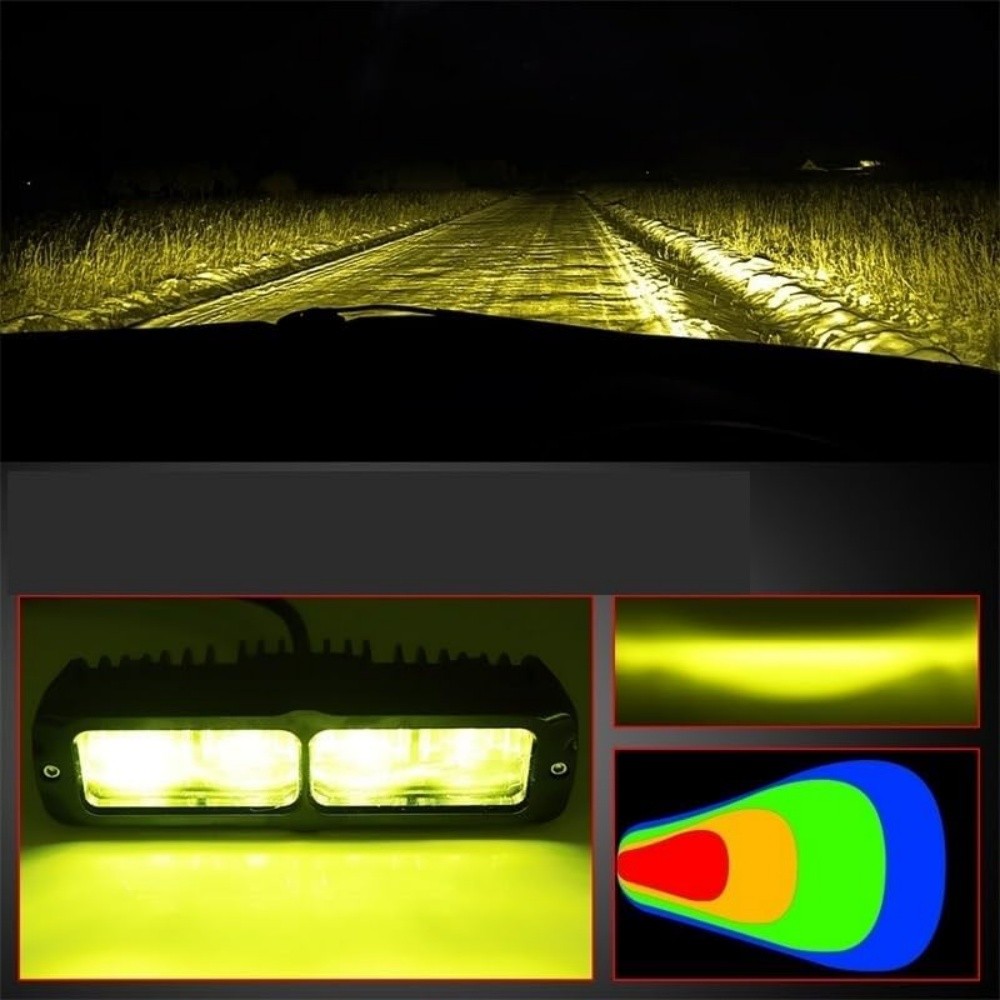 2 Pack 6inch LED Work Light Bar Spot Pods Fog Lamp Offroad Driving Truck 4WD SUV