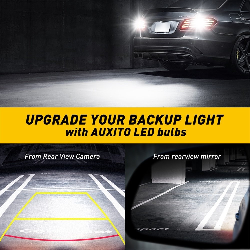 AUXITO T10 T15 921 White LED Reverse Backup Light Bulb Canbus Error Free 6000K