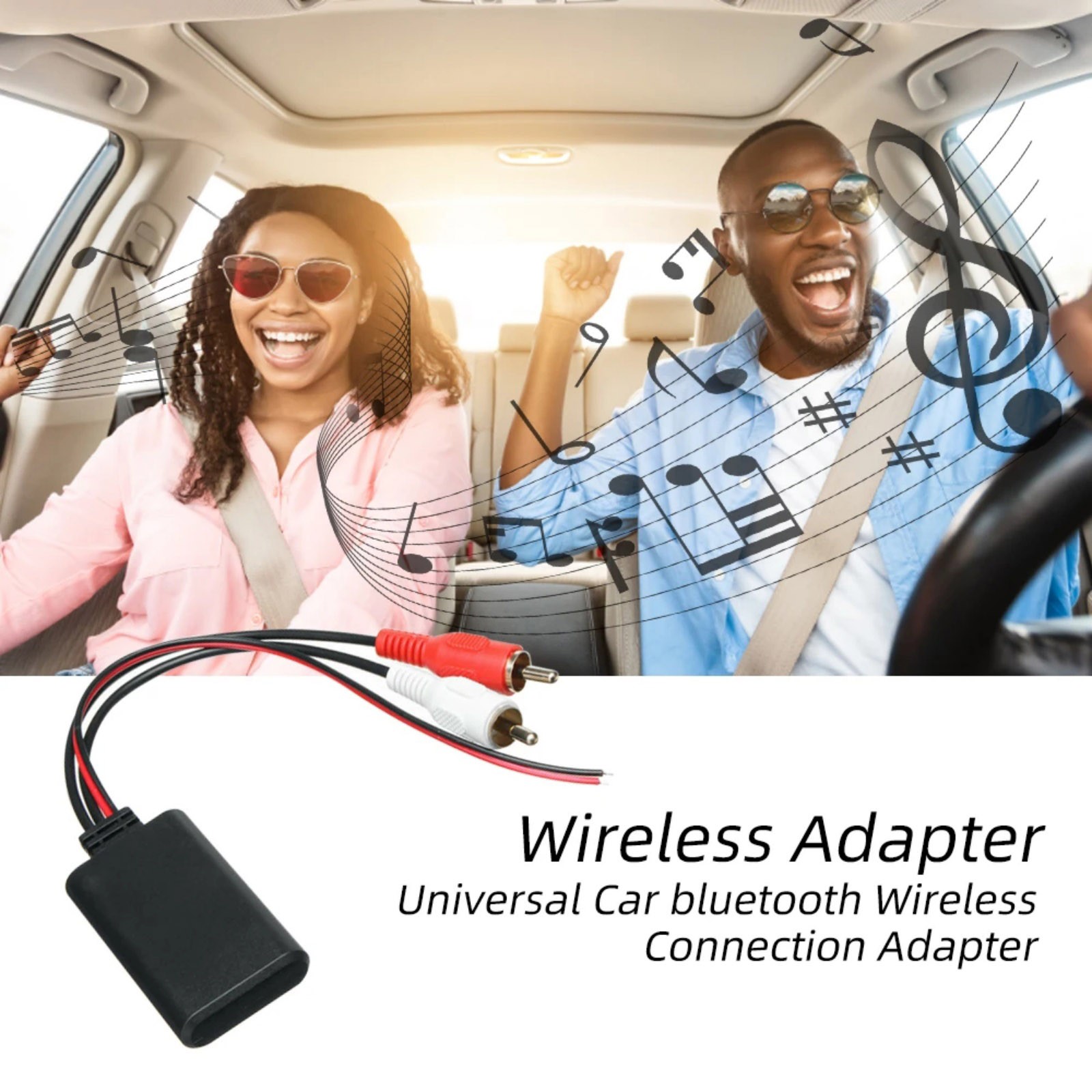 Bluetooth 5.0 AUX Receiver Module for Car Audio 2RCA Interface Cable Adapter