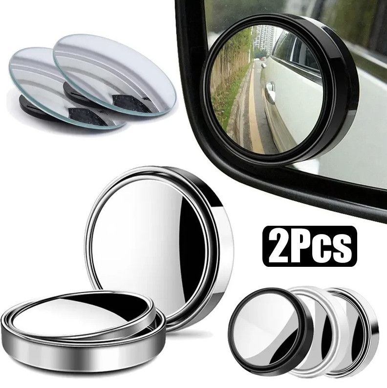2pcs 360° Blind Spot Mirror Round Wide Angle Rearview Car Safety Accessory