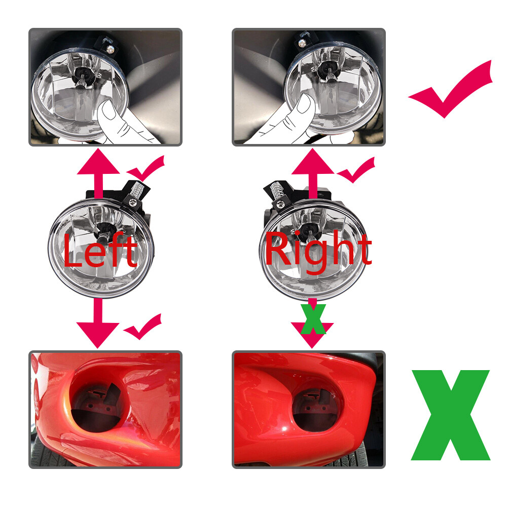 LH&RH Replace Clear Lens Bumper Driving Fog Light Fit for 2001-2004 Dodge Dakota