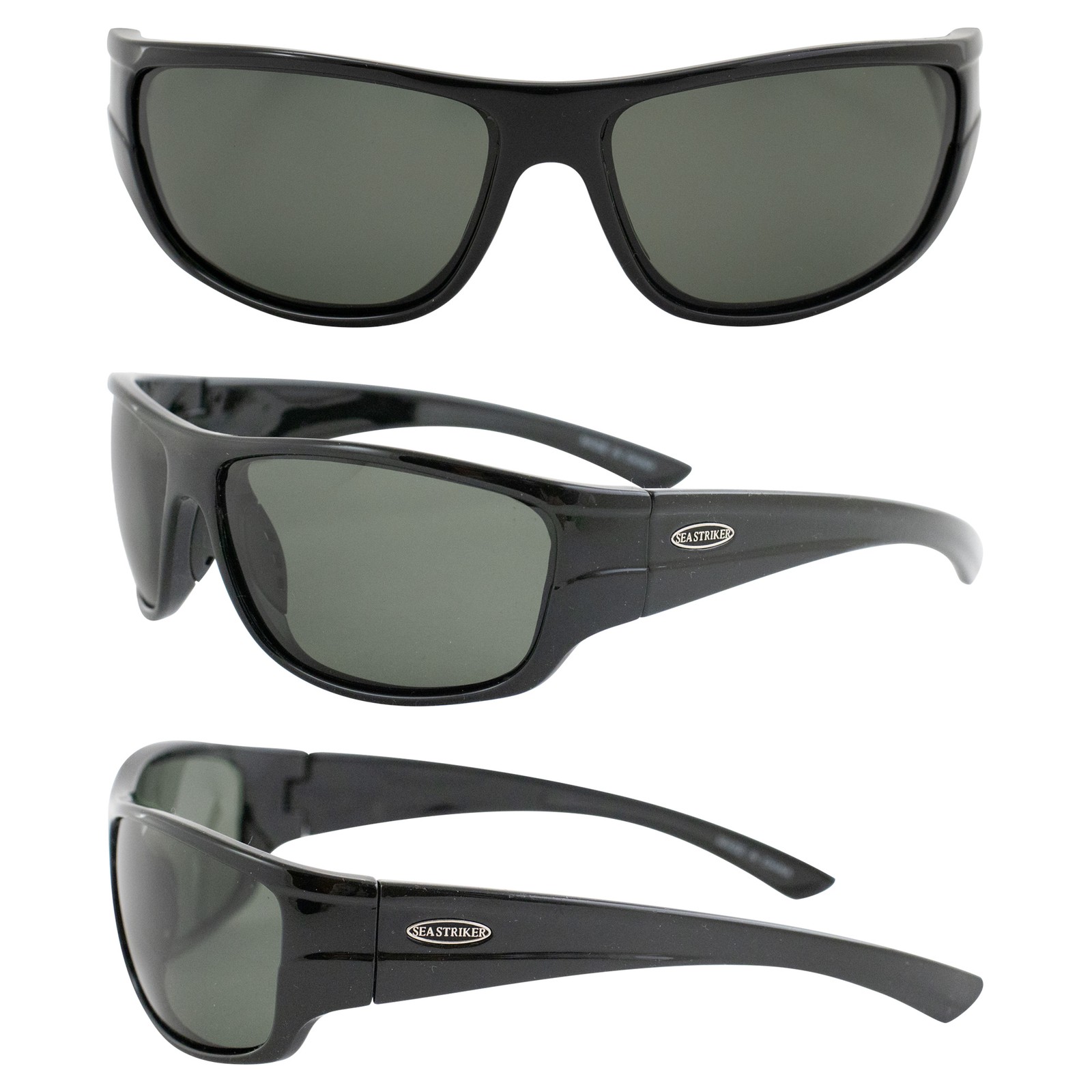 Sea Striker Bill Collector Polarized Sunglasses, Black Frame, Grey Mirror Lens,
