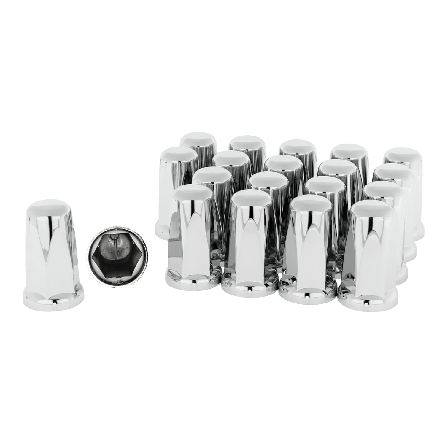 20pcs 33mm Chrome ABS Lug Nut Cover, Push-on Plastic Lug Nut Caps For Semi Truck