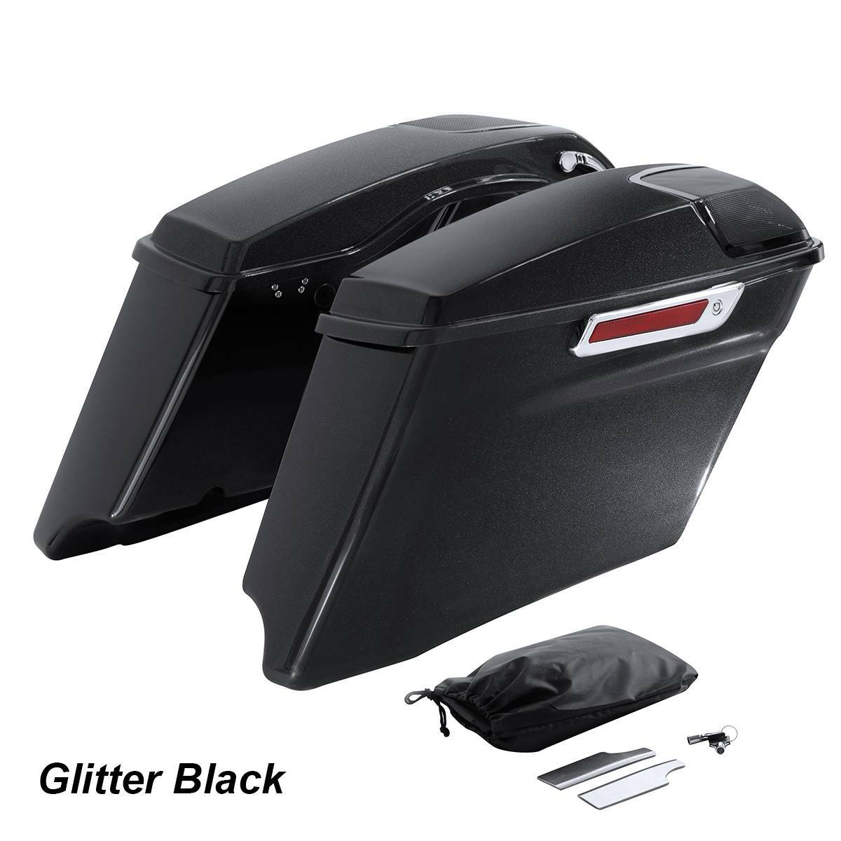 4″ Stretched Extended Hard Saddlebags Fit For Harley CVO Touring Glide 2014-2024
