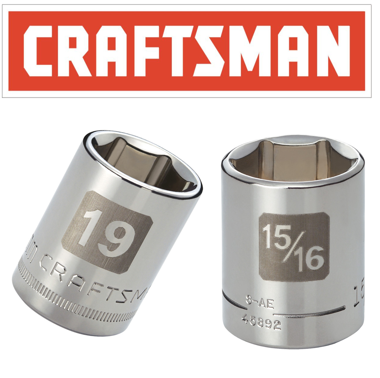Craftsman Easy Read Socket 1/2 or 3/8″ Drive Shallow or Deep Metric mm/SAE Inch