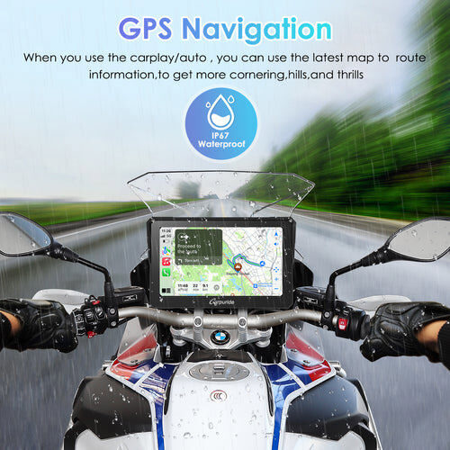 Carpuride W702B Wireless Carplay DualBluetooth Impermeable Touchscreen BMW Moto