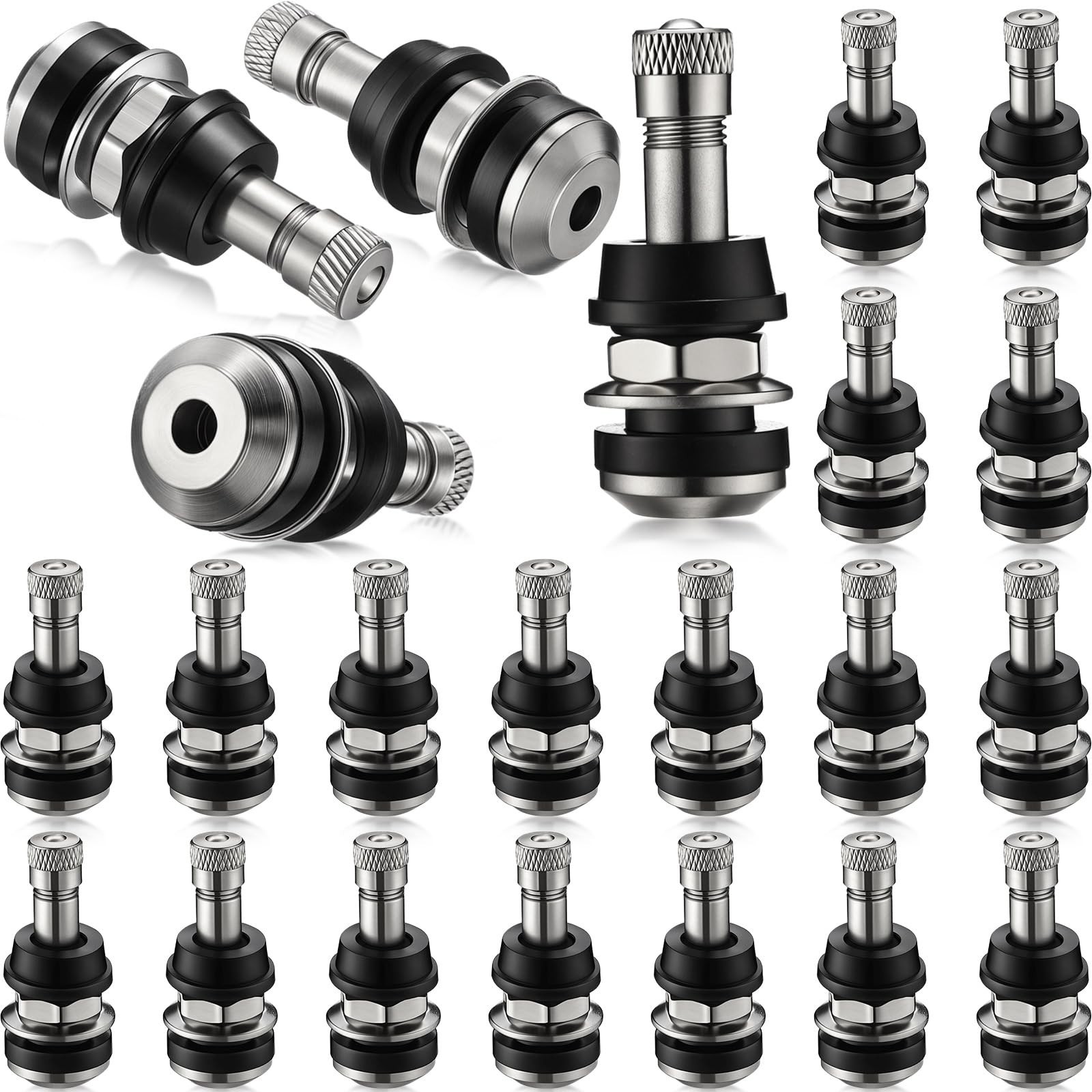 20 Pcs Metal Tire Valve Stems TR416, Fits 0.453 & 0.625 Rim Holes, 1.5″ Long
