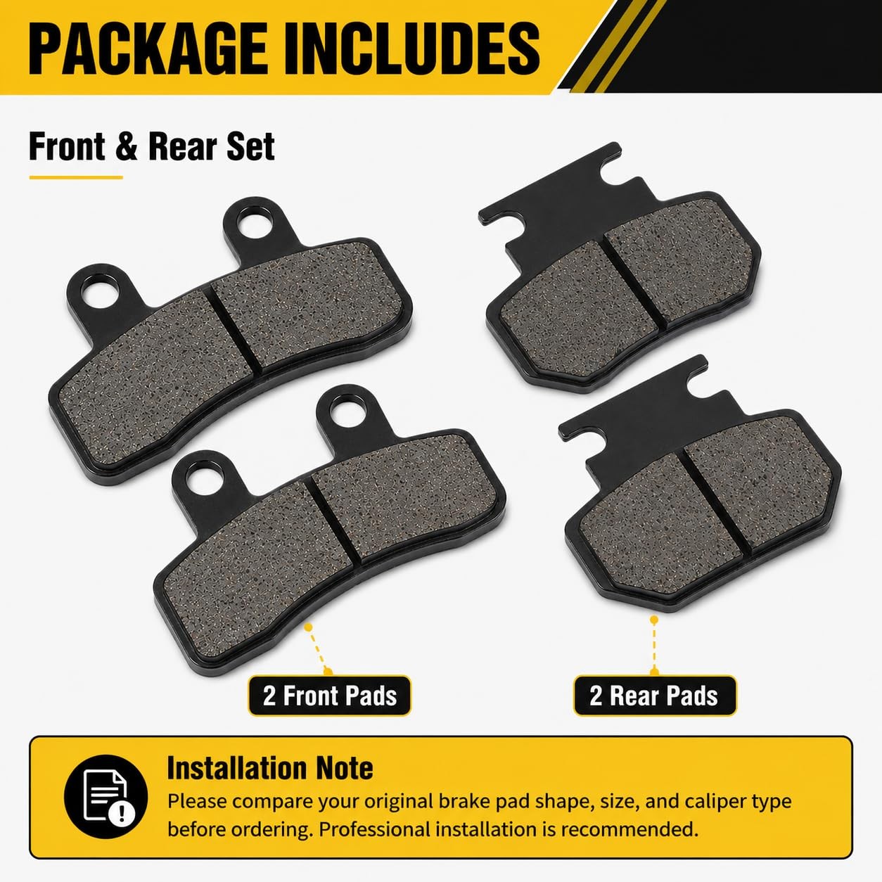 Front Rear Brake Pad Set Semi Metallic Disc Pads Replacement Bicycle Parts