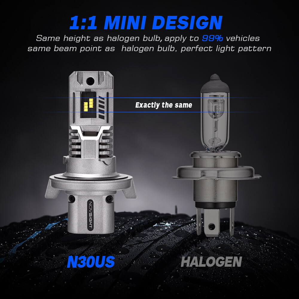 NOVSIGHT LED Headlight Bulbs H13 9008 6500K 55W High Low Beam 300% Super Bright