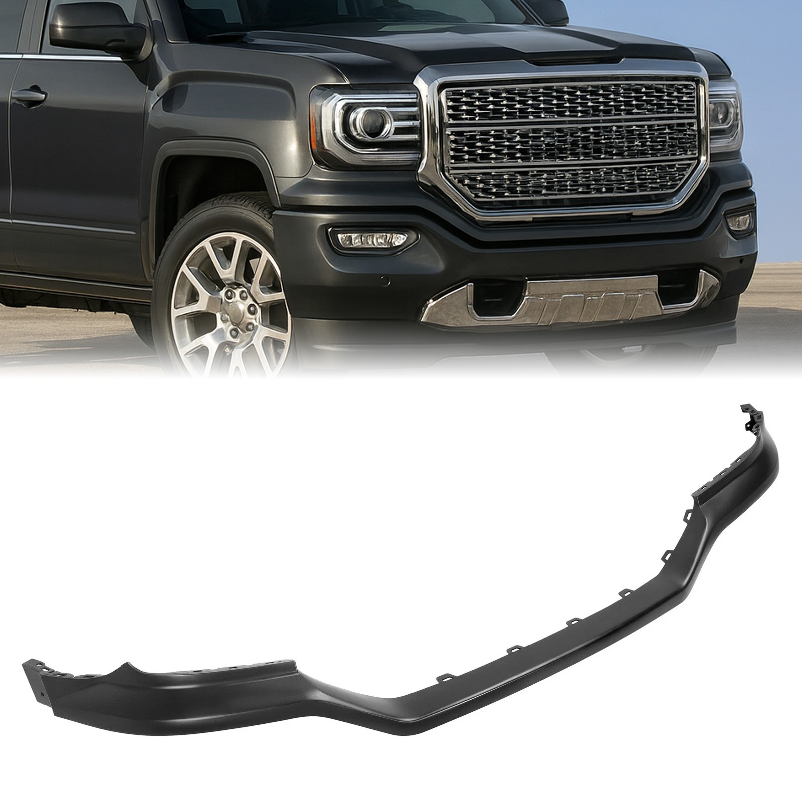 Front Upper Bumper Cover Primed For 2016-2018 2019 GMC Sierra 1500 GM1014117