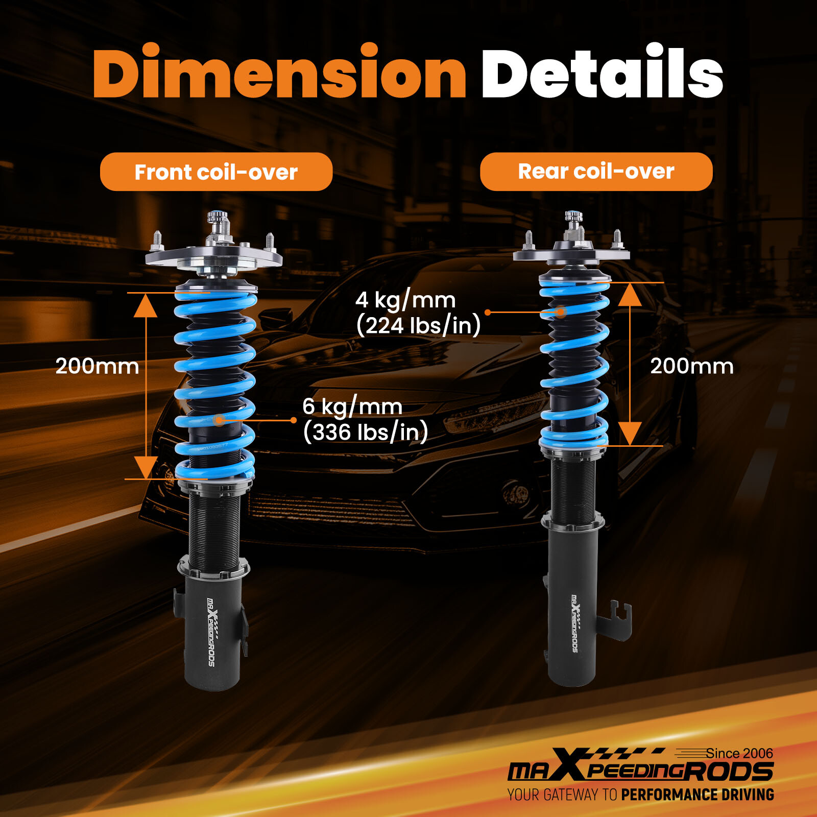 MaXpeedingrods 24 Level Coilover Suspension Kit For Subaru Legacy BD/BG/BK 93-99