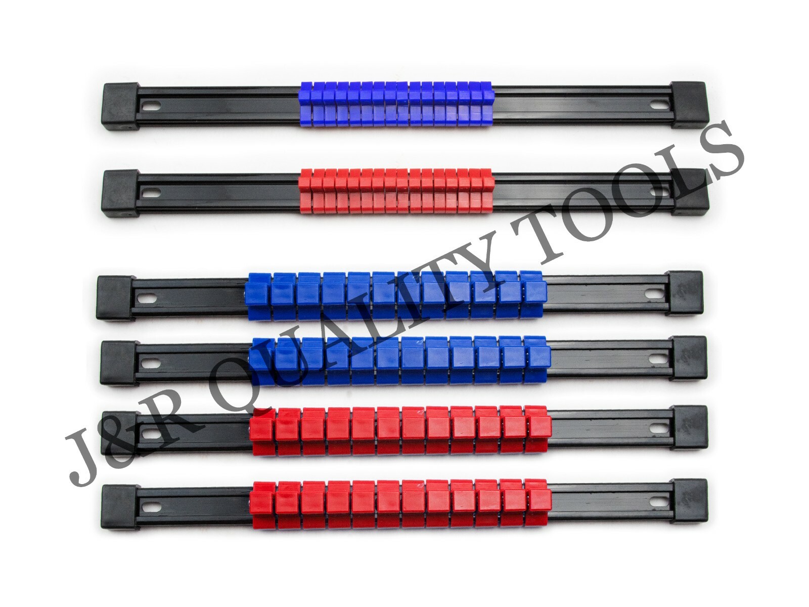 6PC 86 Socket Rail Sliding Holder Rack Tool Mountable Industrial ABS 1/4 3/8 1/2
