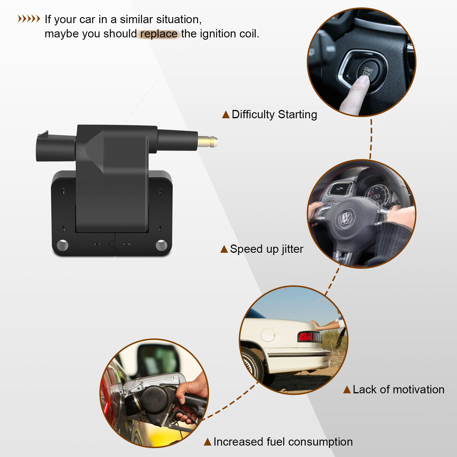 Ignition Coil For Jeep TJ 1997 Cherokee Wrangler 2.5L 4.0L 1991-1997 Comanche