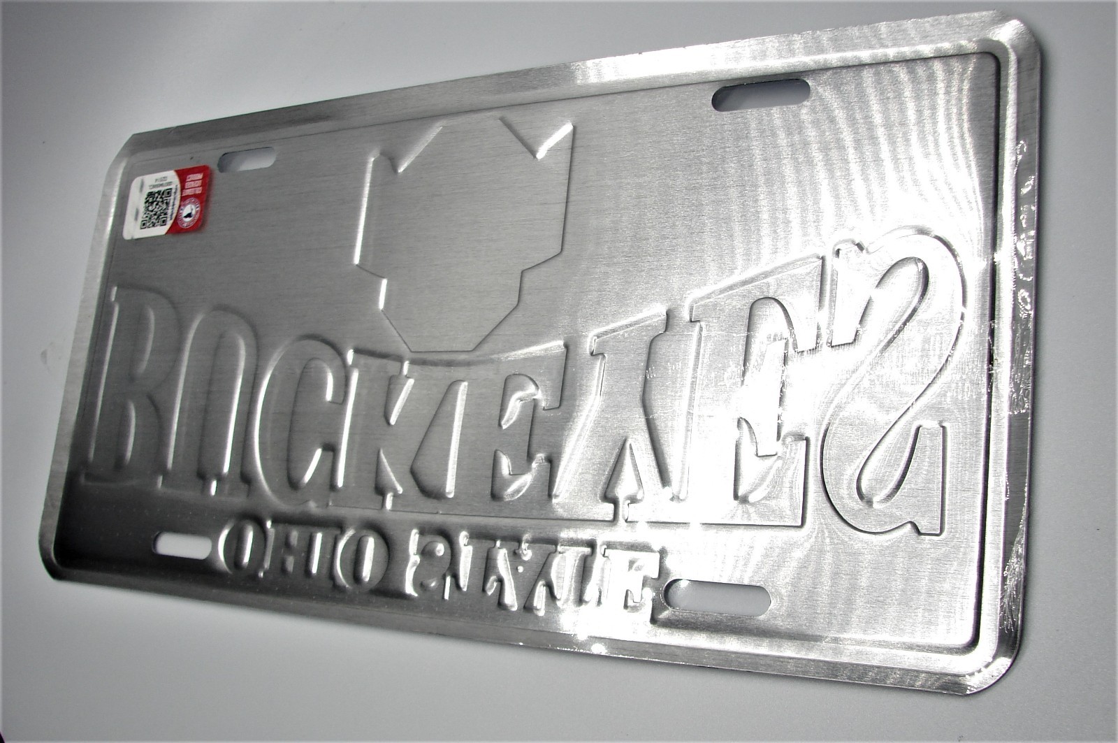 Licensed OHIO STATE BUCKEYES 3D EMBOSSED METAL NOVELTY CAR LICENSE PLATE