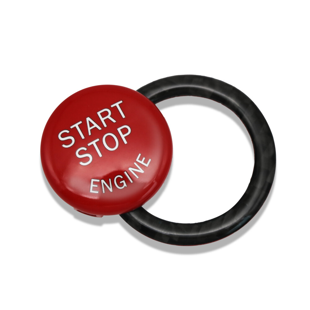 Red Engine Start Stop Push Button Cover&Ring Trim For BMW E90 E92 E93 2009-2012