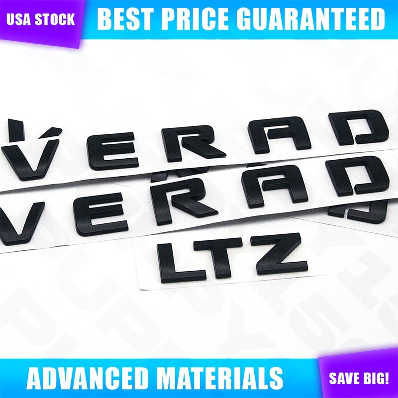 4PCS Matte Black Door Emblems Tailgate Letters Badge For Silverado LTZ 2007-2018