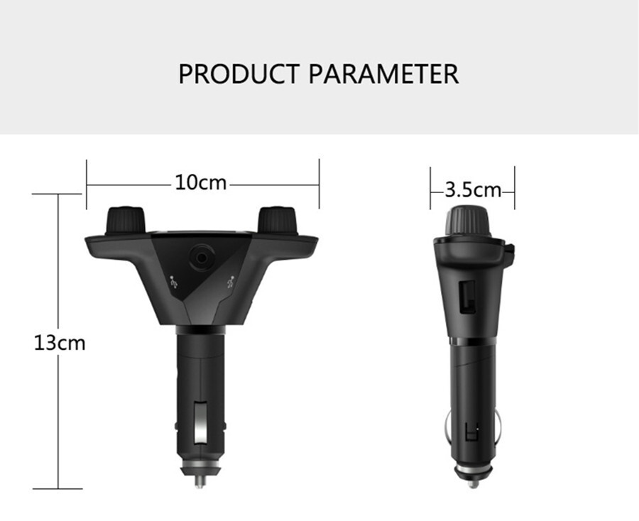 MP3 FM Transmitter Bluetooth Wireless Bluetooth 4.0 1.3in LED Screen Accessories