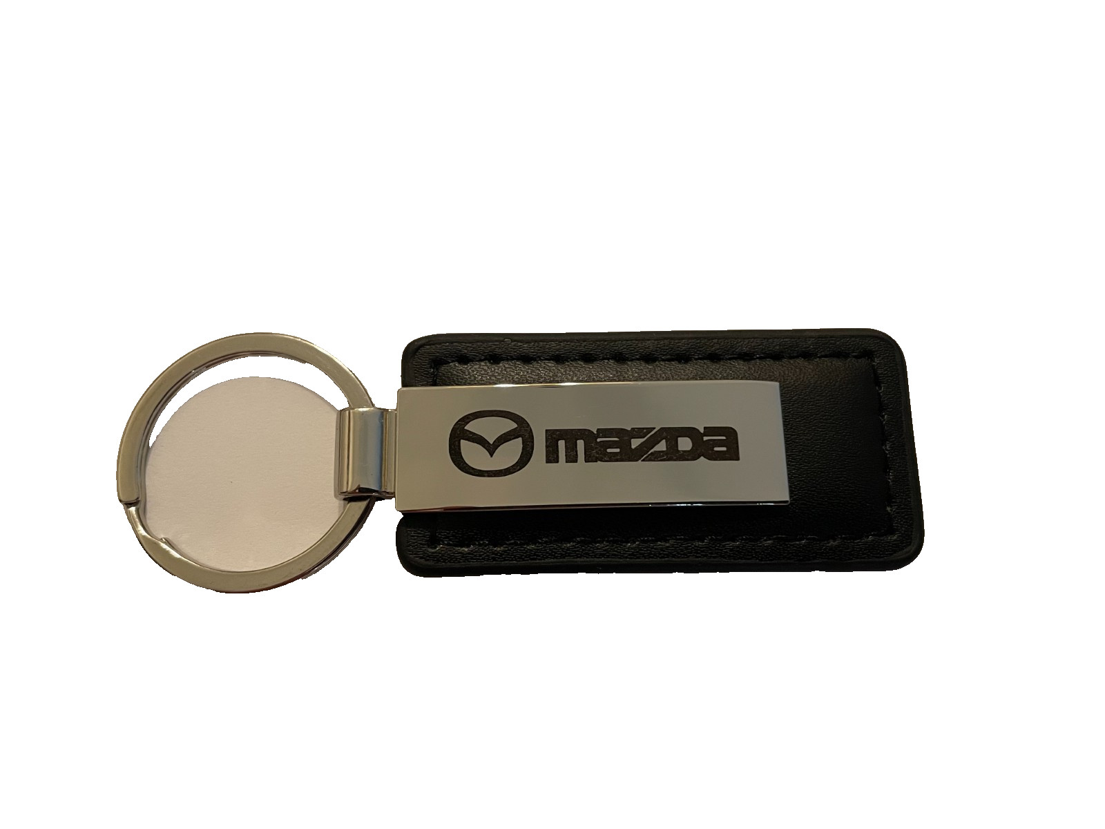 Mazda “New” Chrome plated keychain with black laser print