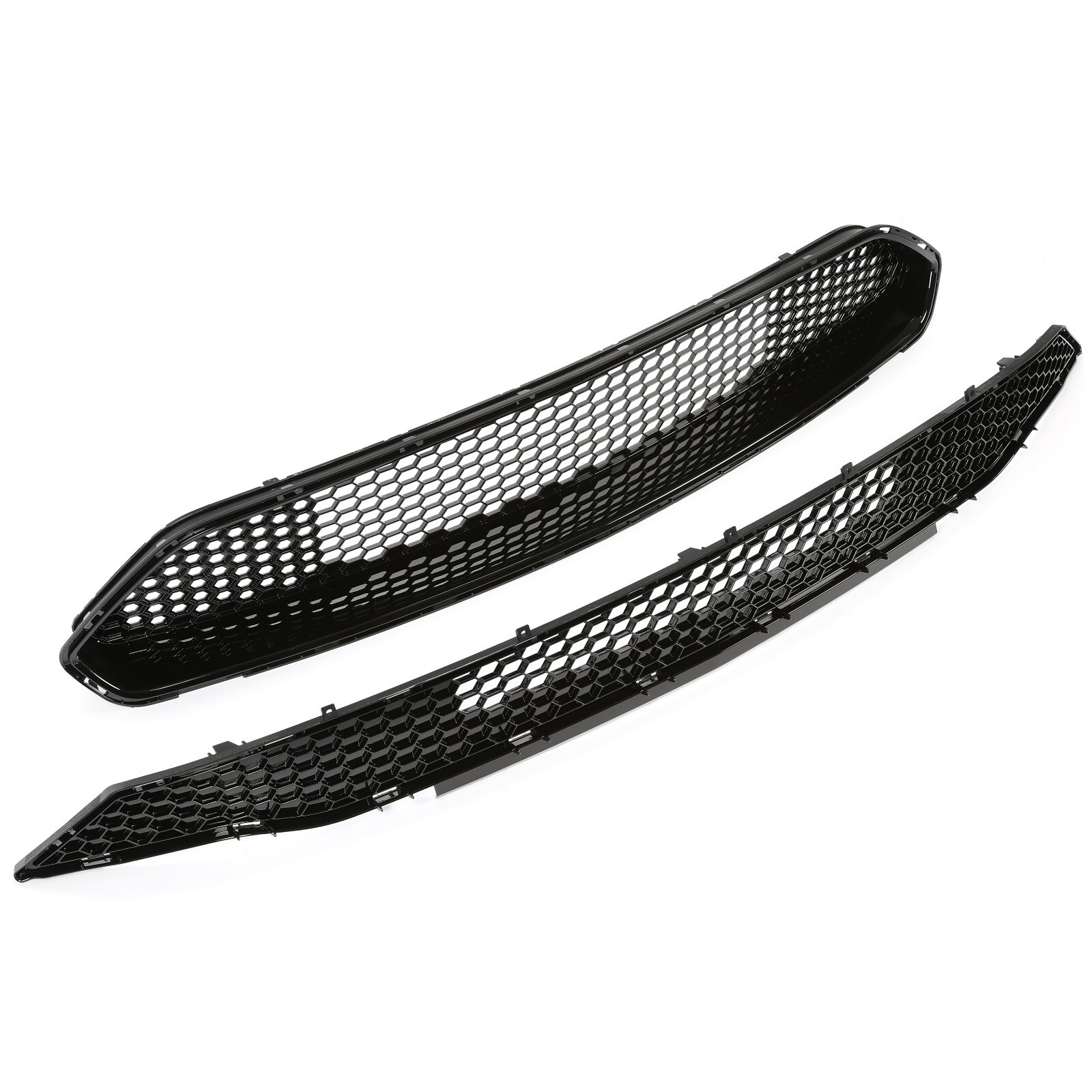 For 2018-2022 Ford Mustang Front Upper + Lower Grille Black Honeycomb Mesh