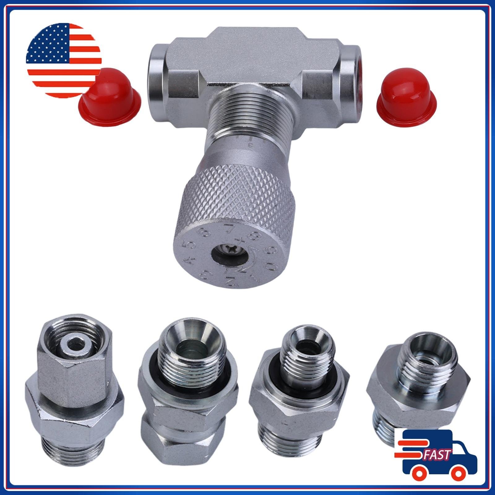 For Fluids Gases 3/8″ Hydraulic Flow Control Two-way Joint NPT Carbon Steel