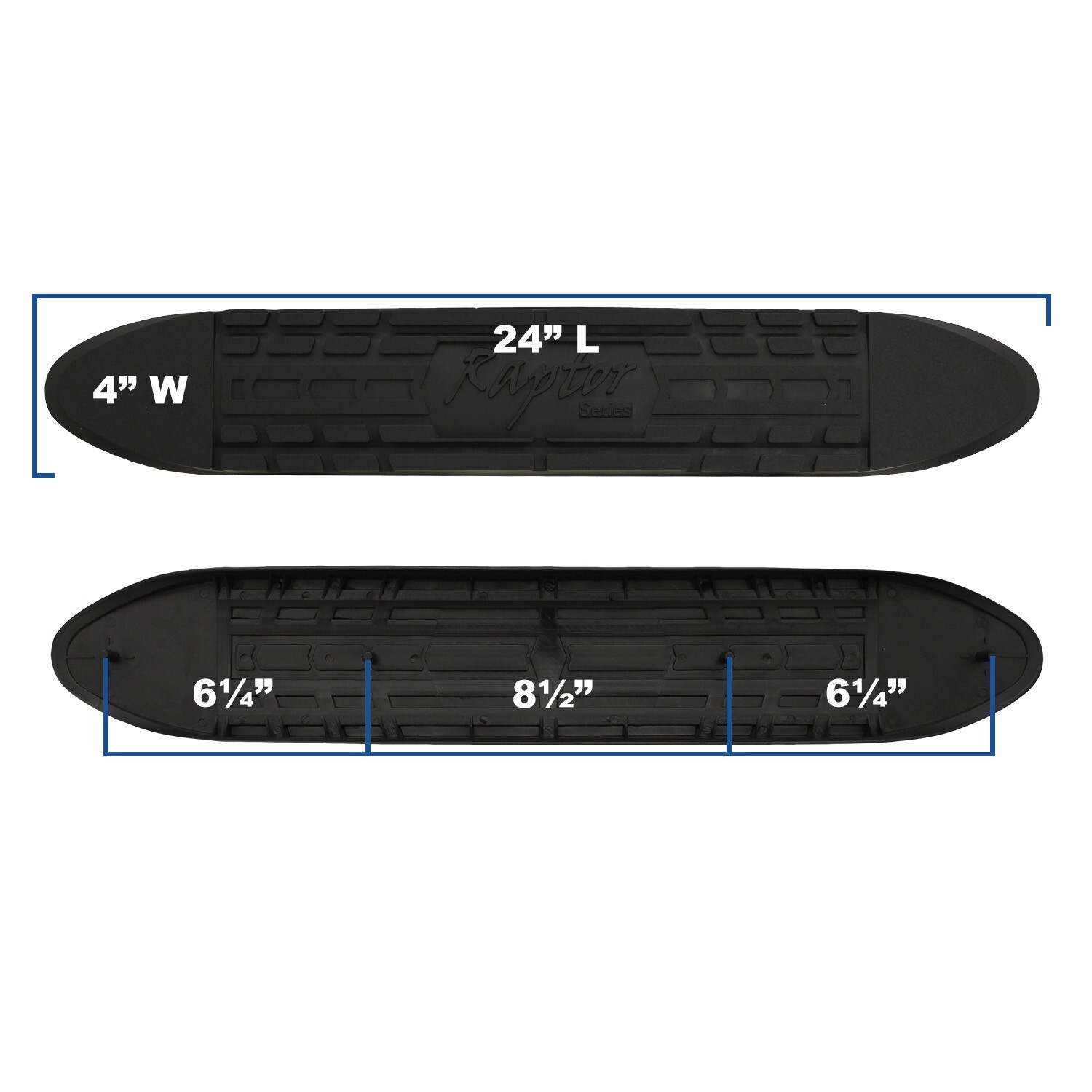 Raptor Series 4″ Oval Step Pad (With Raptor logo. Clips Included)