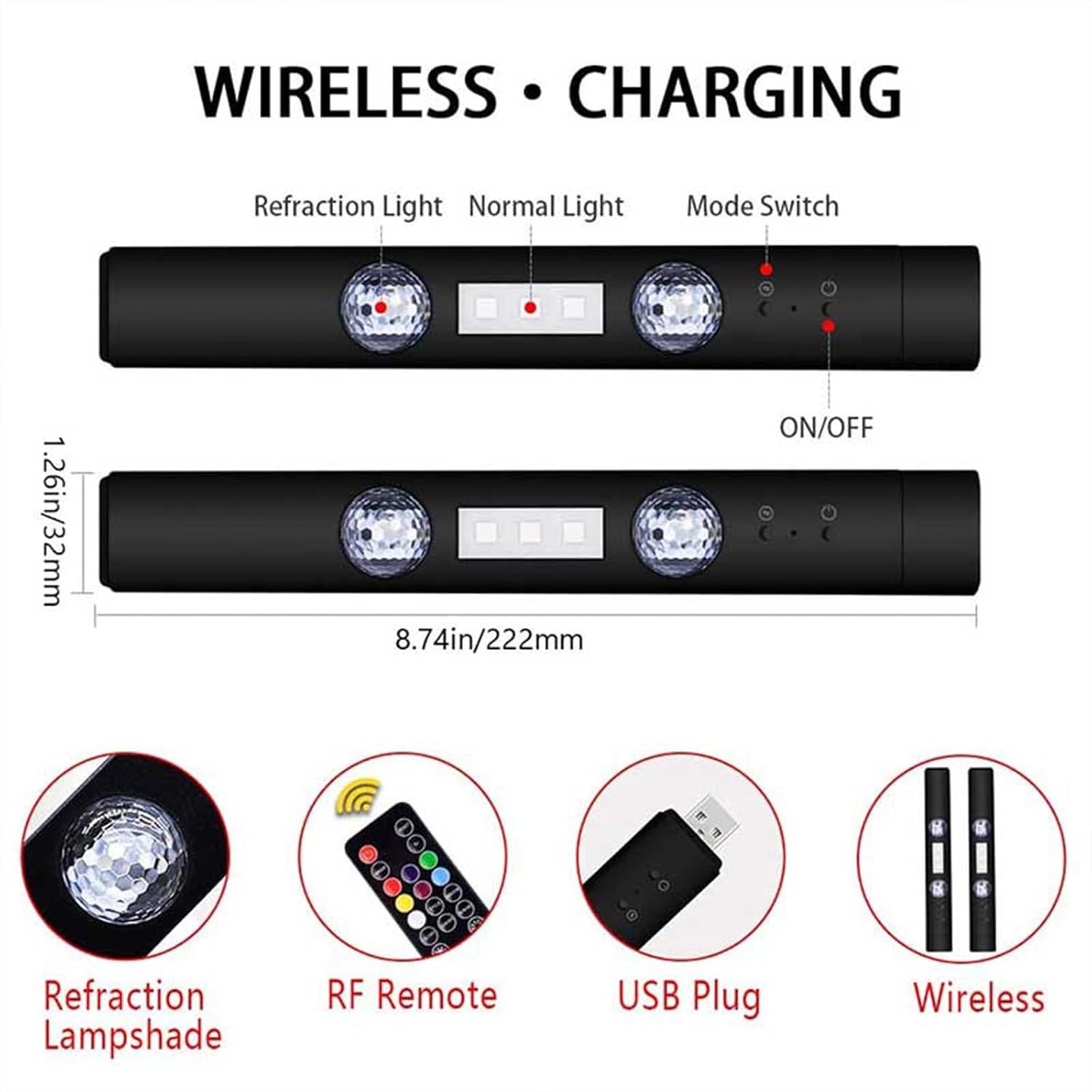 Multicolor Car Interior Accessories Atmosphere LED Lights Lamp W/ Remote Control
