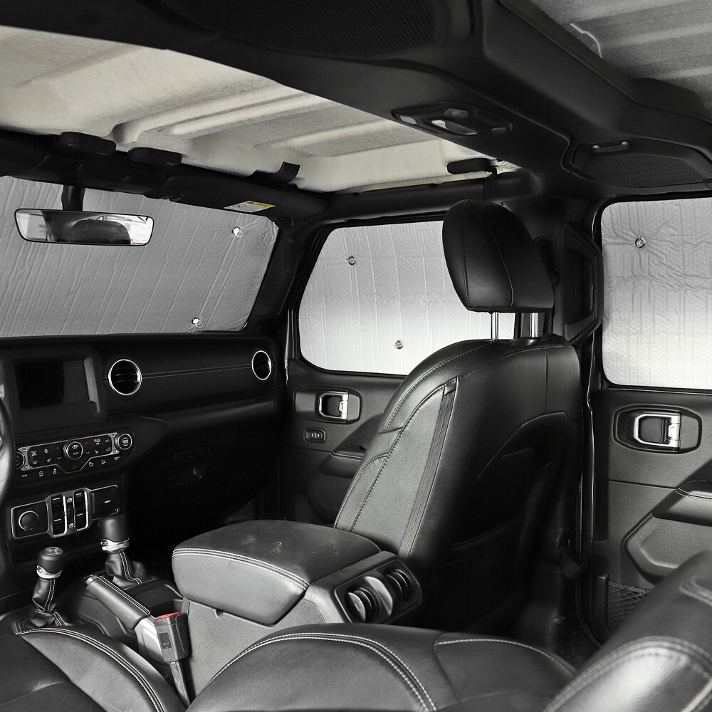 8x Window Shade Windshield Sun Visor Accessories For Jeep Wrangler JL 4DR 2018+