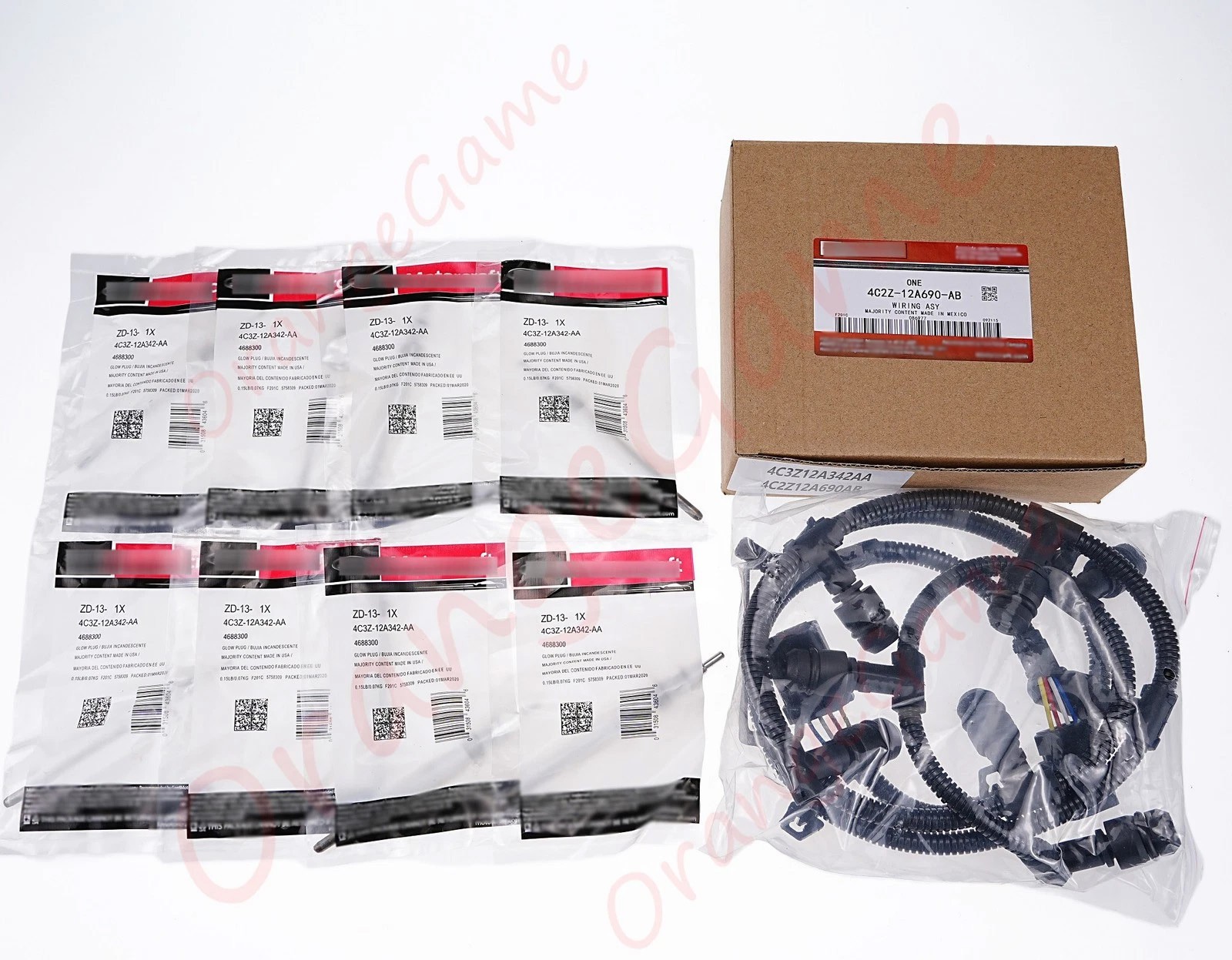 OEM ZD13 glow plug & Harness Kit For 05-10 Ford F250 6.0L Powerstroke