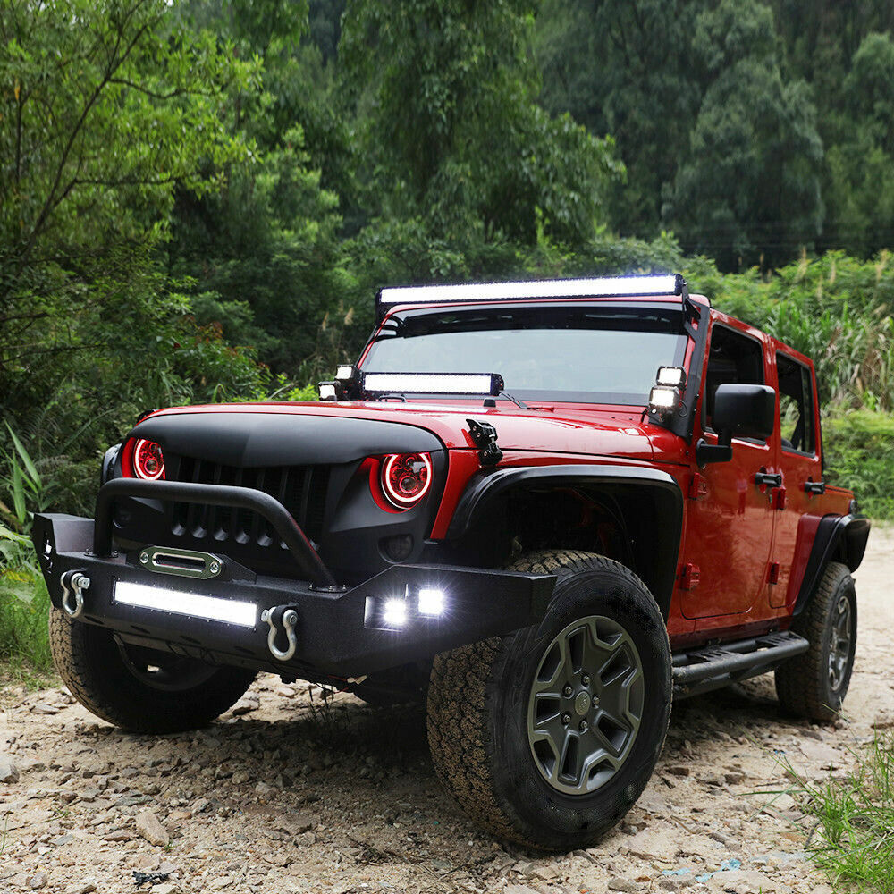32 Inch LED LIGHT BAR Tri Row Spot Flood Combo Truck Offroad 4WD ATV SUV Light