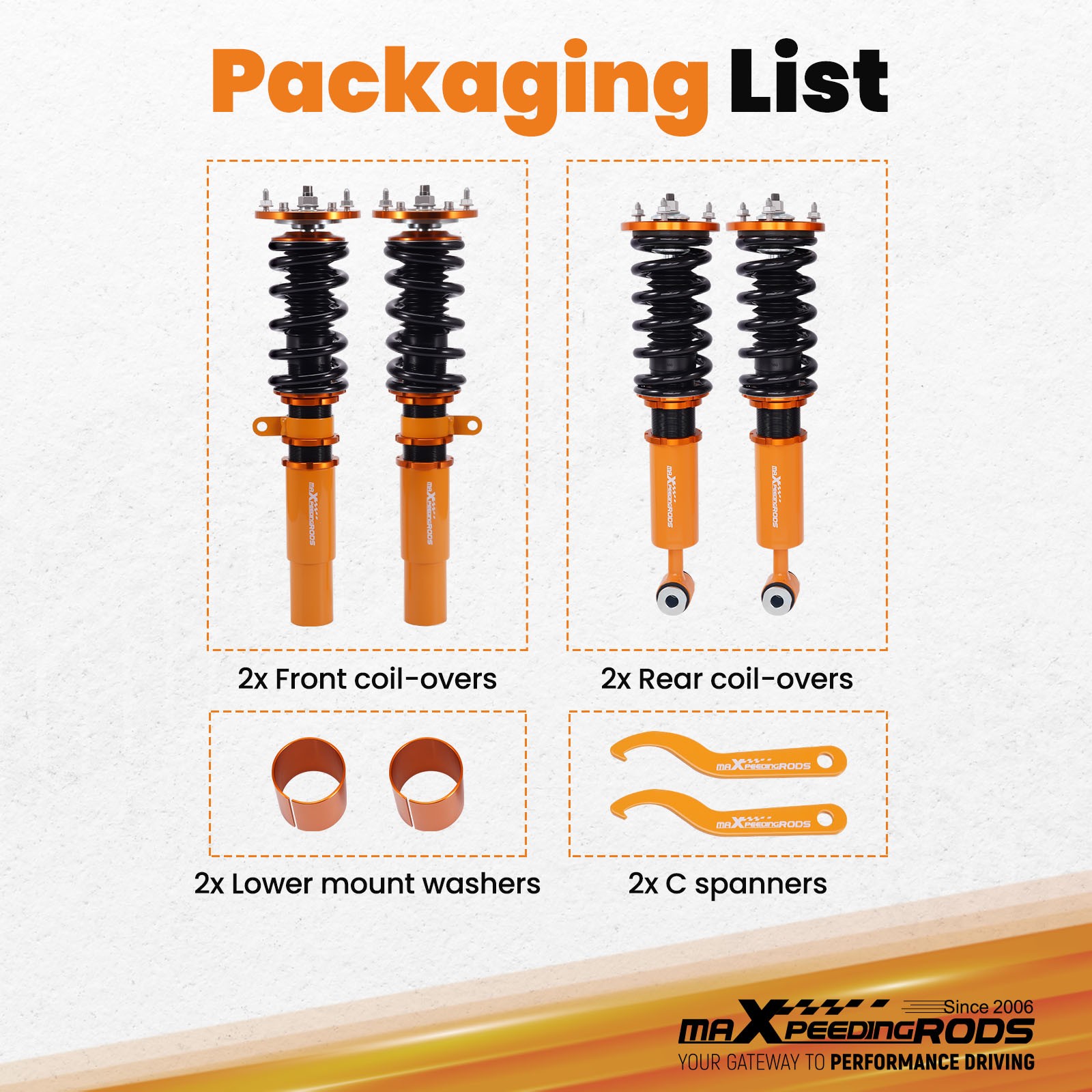 MaXpeedingrods 24 Way Coilover Kit for BMW E39 525i 530i 540i 5 Series 95-03