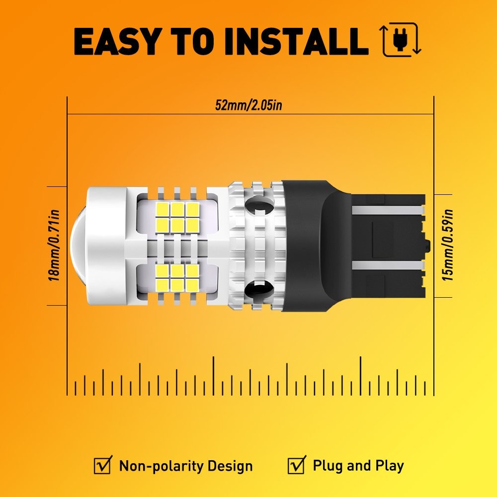 OXILAM 7444 LED DRL Light Bulbs White 6500K Super Bright 2400LM Upgrade 2-10X